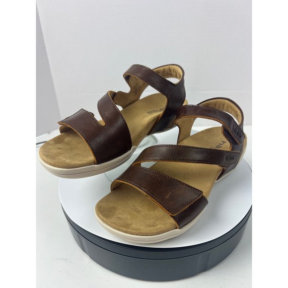 Halsa Footwear Shoes - Halsa Denia Brown Leather Comfortable Arch Support Orthopedic Sandals Women 8W